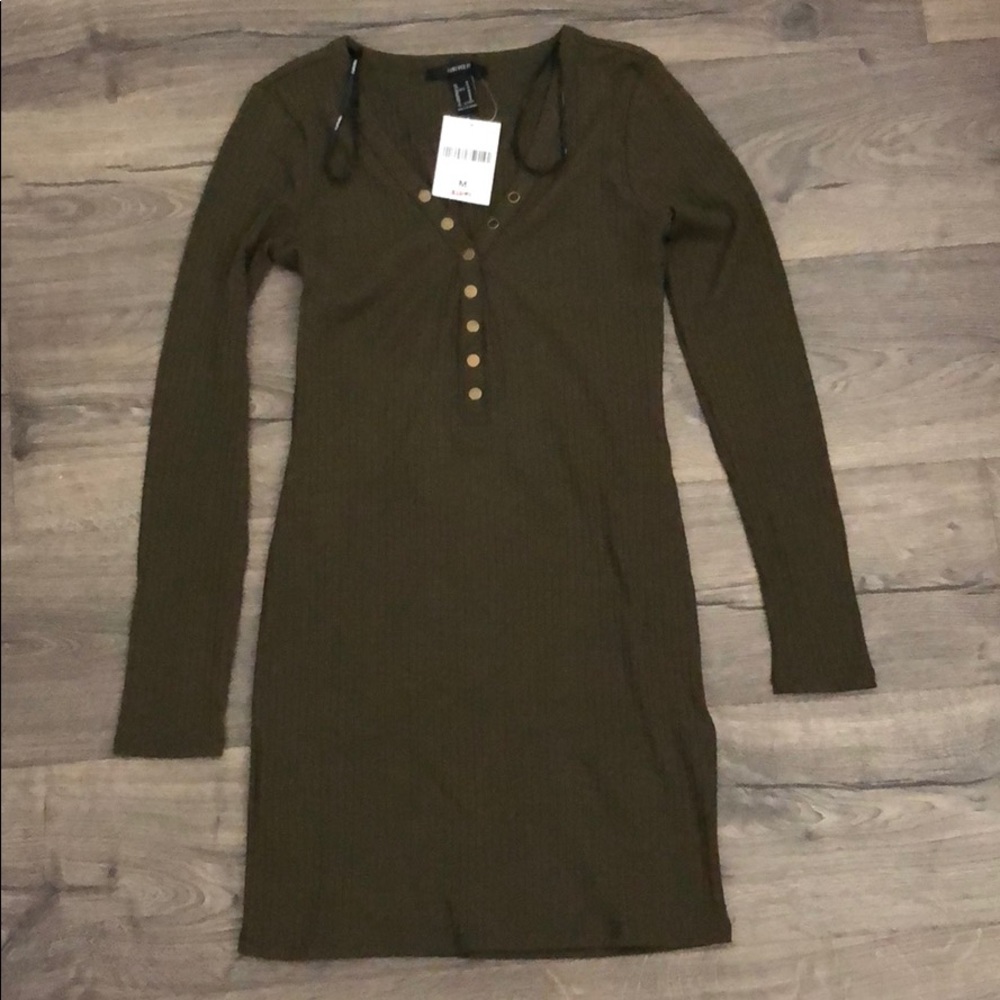 Forever 21 green Ribbed BodyCon
